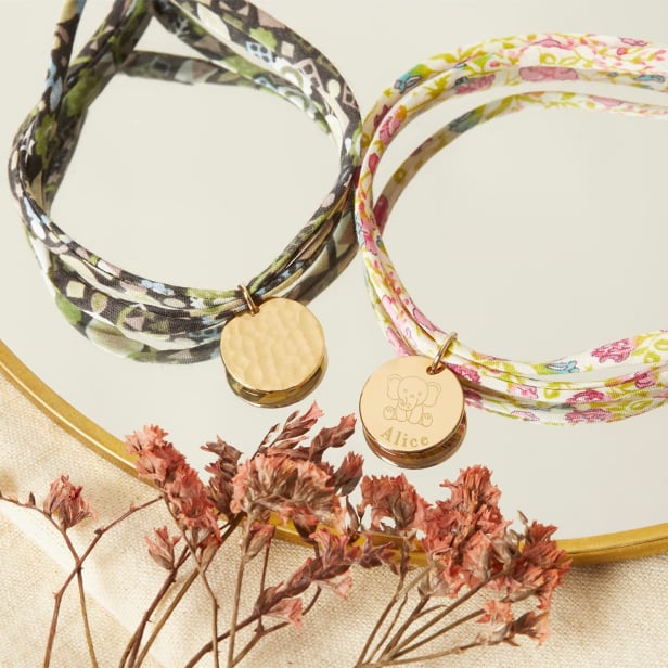 Bracelet liberty enfant avec une adorable illustration éléphant.