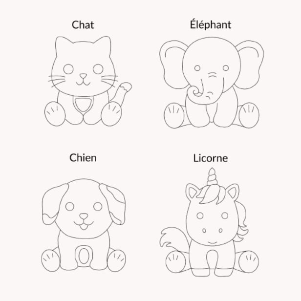 Bracelet cordon personnalisé pour enfants - illustrations d'animaux au choix