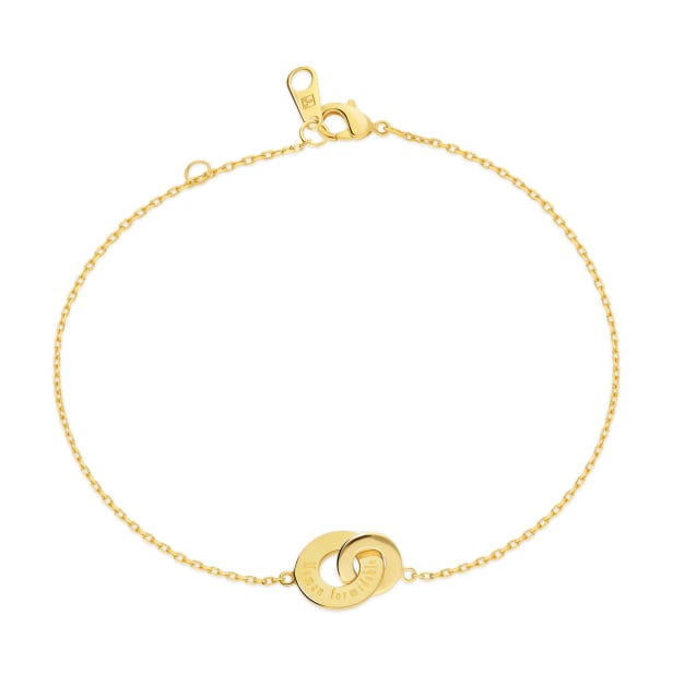 Packshot du bracelet personnalisé anneaux entrelacés Plaqué Or Packshot du bracelet personnalisé anneaux entrelacés Plaqué Or