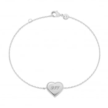 Packshot du bracelet personnalisé médaillon Argent en forme de cœur