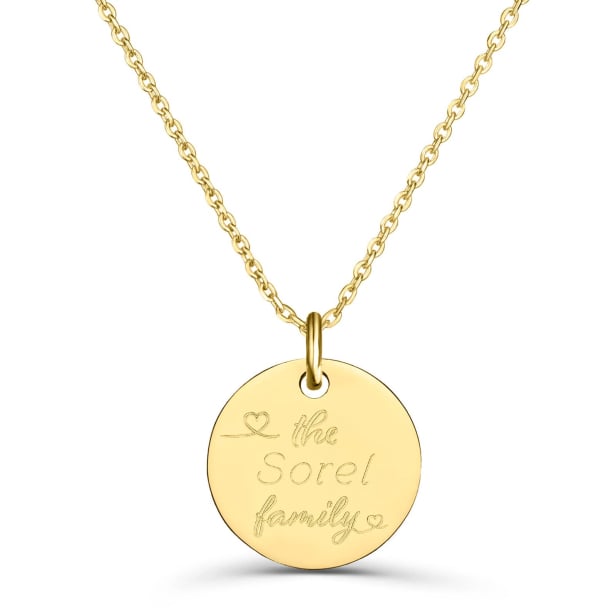 Collier personnalisé dessin "the family", plaqué or