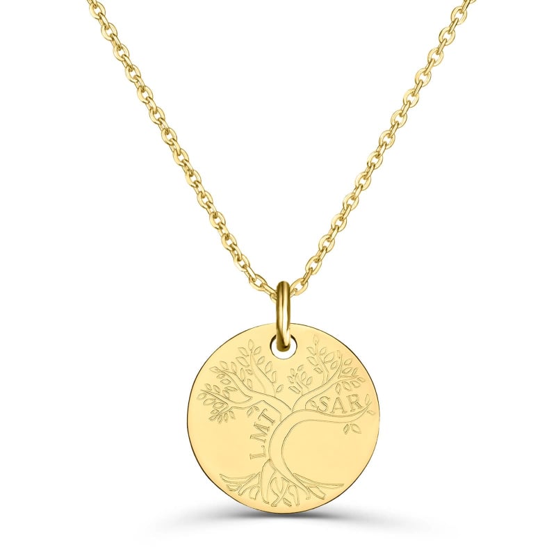 Collier personnalisé arbre de vie en plaqué or