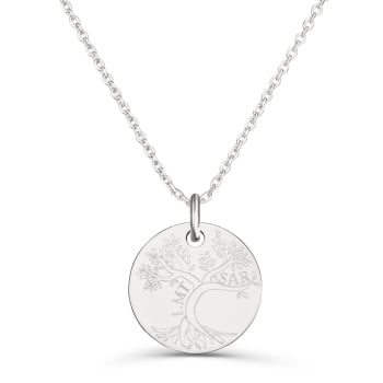 Pendentif Arbre De Vie Obsidienne Noire Gravée - Collier Unisexe Pierre Naturelle Sur Cordon Réglable