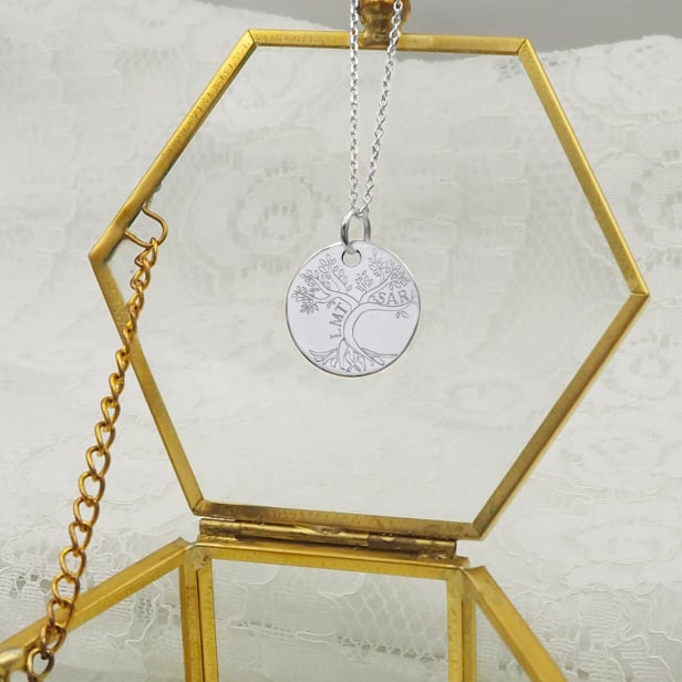 Collier personnalisé dessin arbre de vie, argent