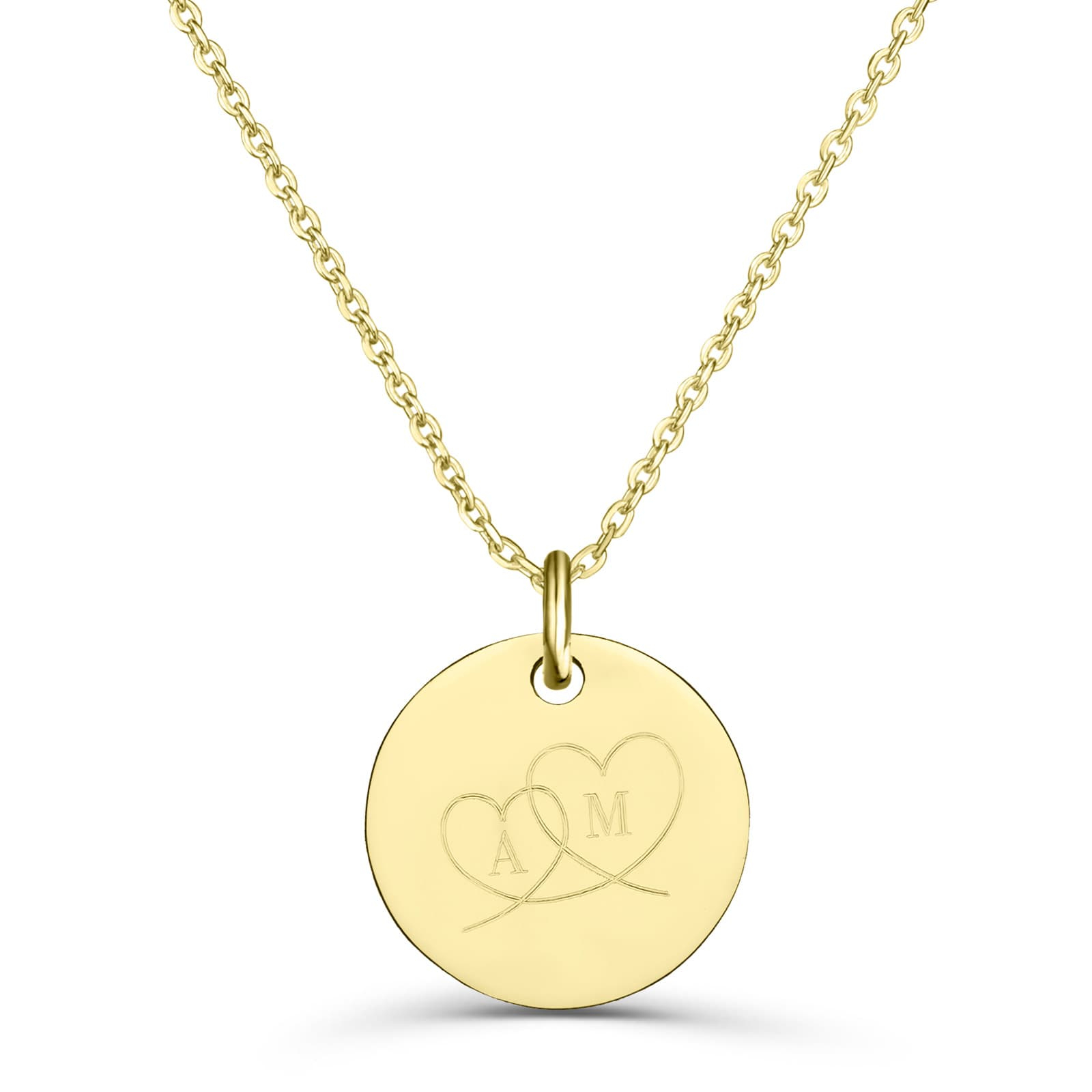 Pendentif Cœur Médaillon Plaqué Or Jaune Avec Lettre E - Environ 2 Cm, Occasion En Bel état