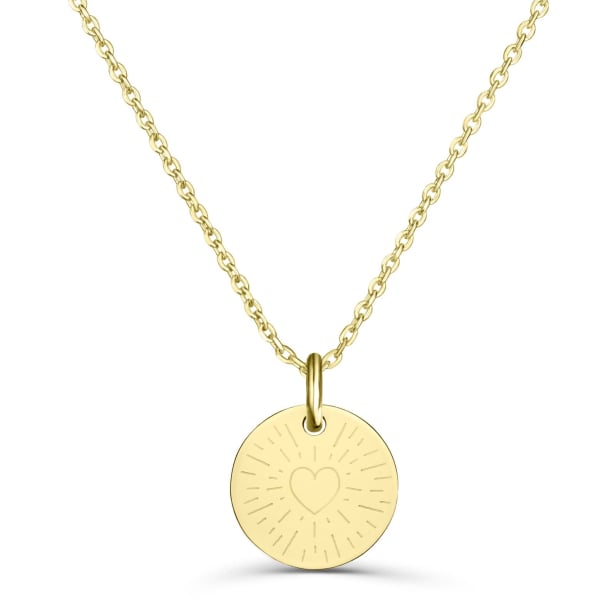 Collier personnalisé dessin coeur scintillant, plaqué or