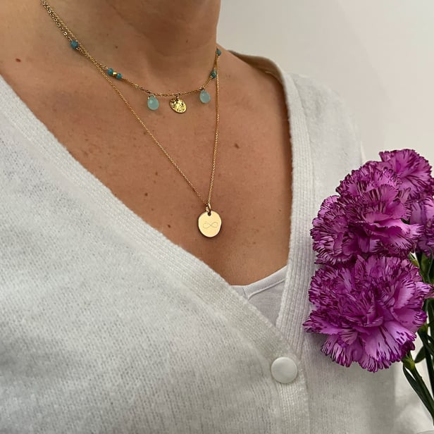 Collier personnalisé dessin infini, plaqué or
