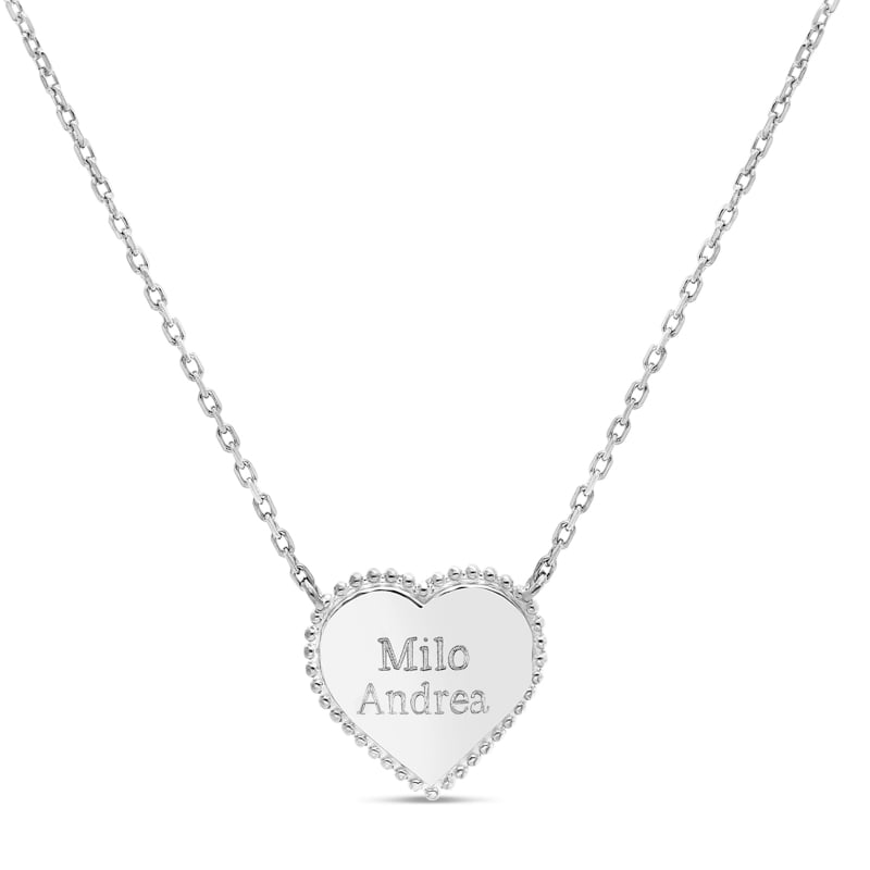 Collier personnalisé médaillon Argent en forme de cœur