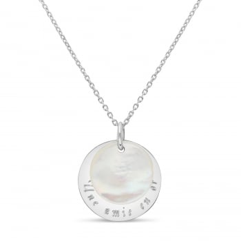 Collier médaille nacre et...