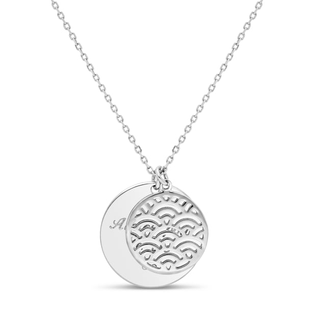 Packshot du collier double médailles gravées en Argent Packshot du collier double médailles gravées en Argent