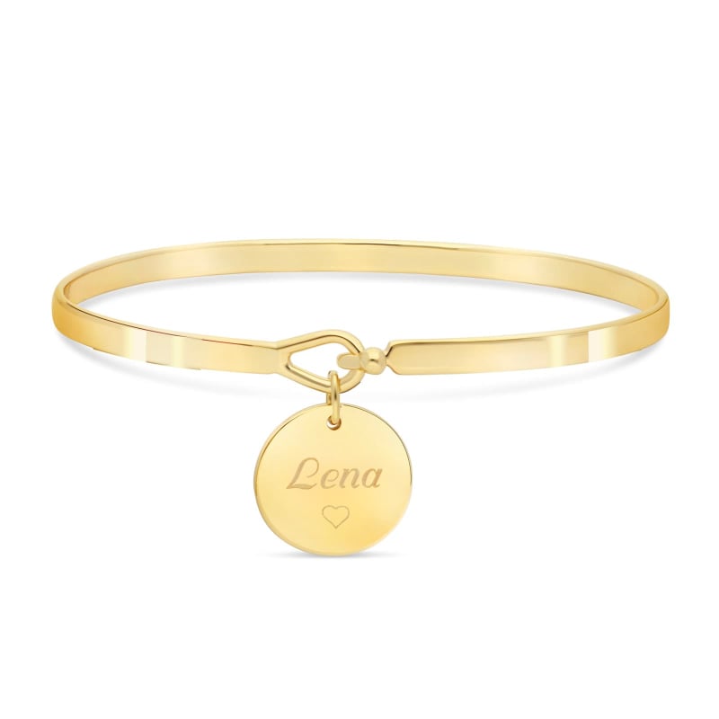 Jonc médaille 15 mm personnalisée en Plaqué Or