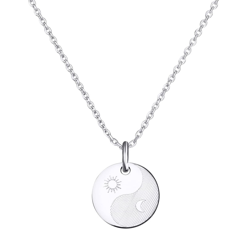 Collier personnalisé dessin Yin Yang, argent