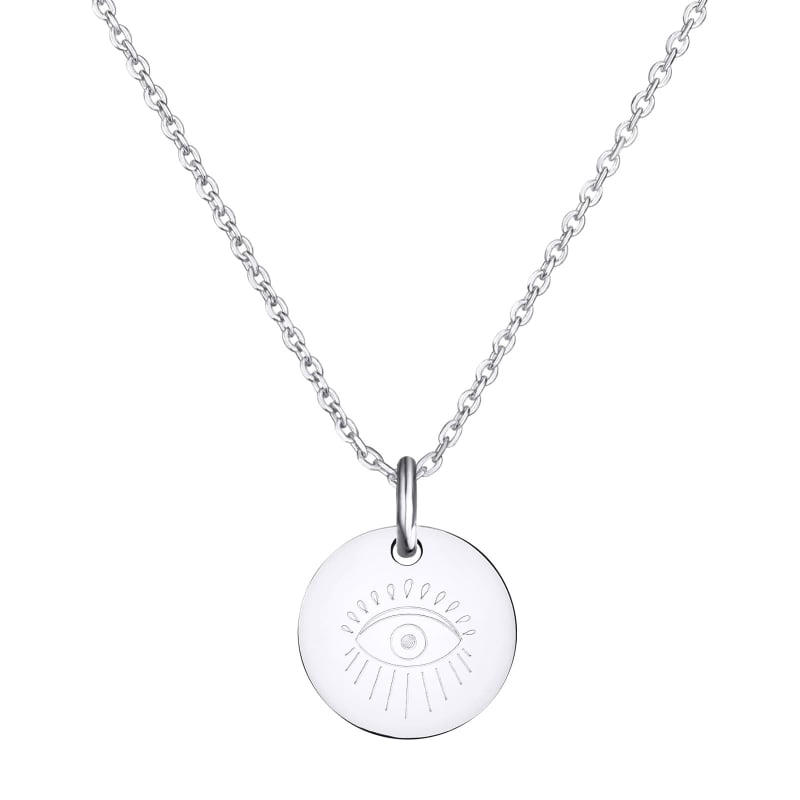 Collier personnalisé dessin Oeil de protection, argent