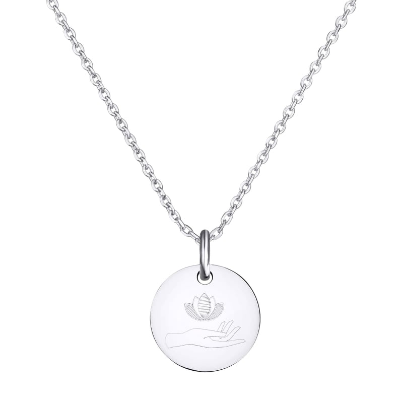 Collier personnalisé Lotus symbole de guérison, argent