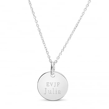 Packshot du collier médaille 15 mm personnalisée Argent
