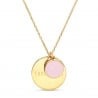 Packshot du collier personnalisé médaille Plaqué Or et pierre rose