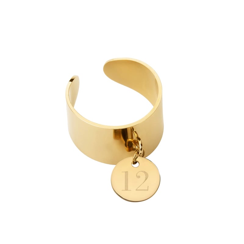 Bague ajustable avec charm personnalisé, acier inoxydable