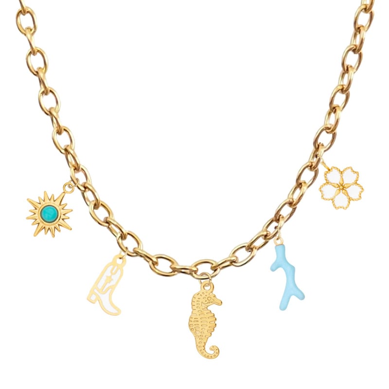 Collier charms personnalisé, acier inoxydable