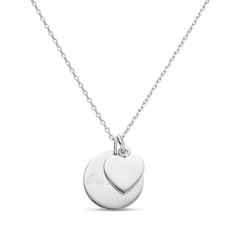 Collier médaille et pendentif cœur personnalisé