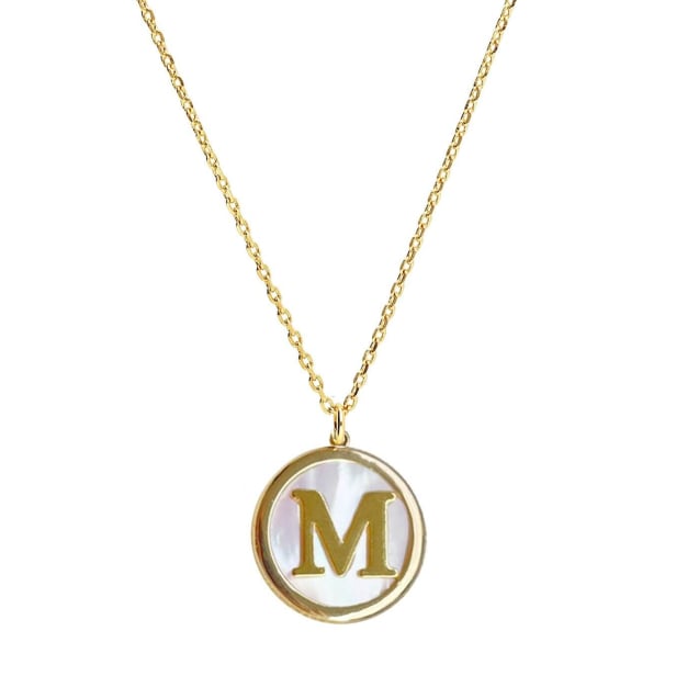 Collier personnalisé lettre initiale en nacre et plaqué or Collier personnalisé lettre initiale en nacre et plaqué or