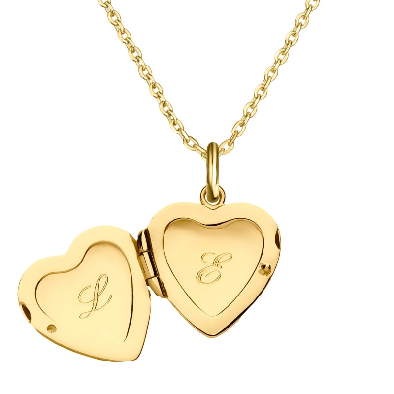 Collier cœur personnalisable à graver, plaqué or