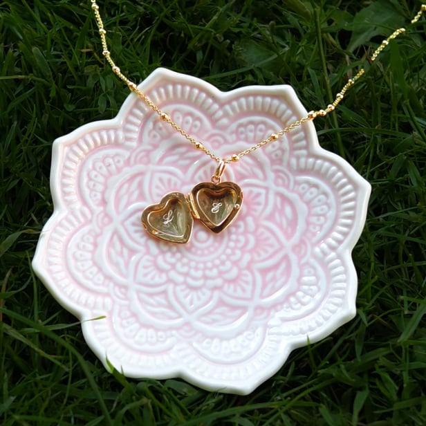 Collier cœur personnalisable à graver, plaqué or