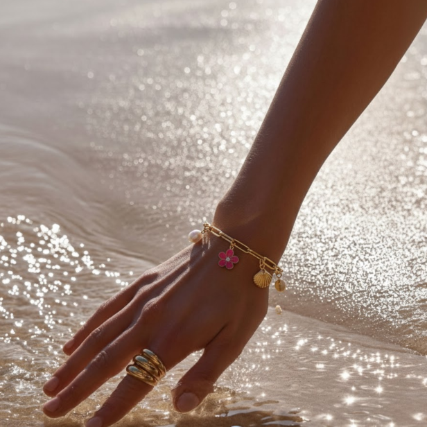 Bracelet charms personnalisé, acier inoxydable