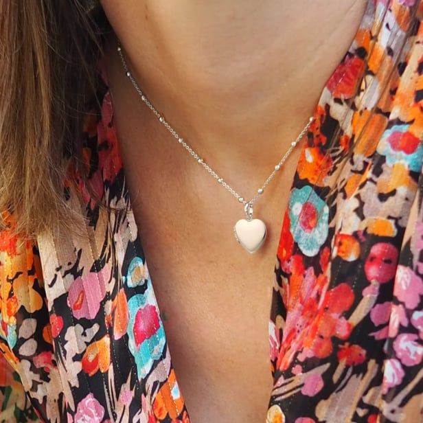 Collier cœur personnalisable à graver, argent