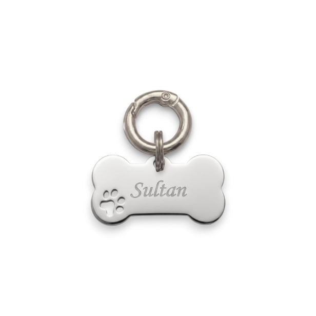 Médaille os empreinte ajourée pour chien, argenté