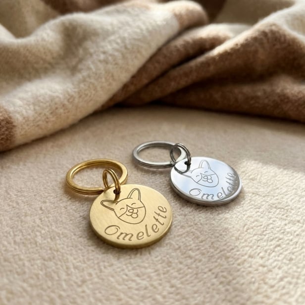 Médaille illustrée pour chien 25mm, argentée