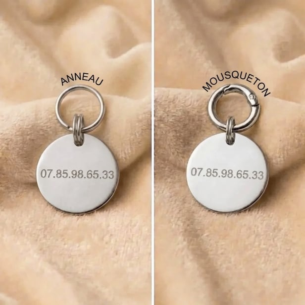 Médaille os empreinte ajourée pour chien, argenté