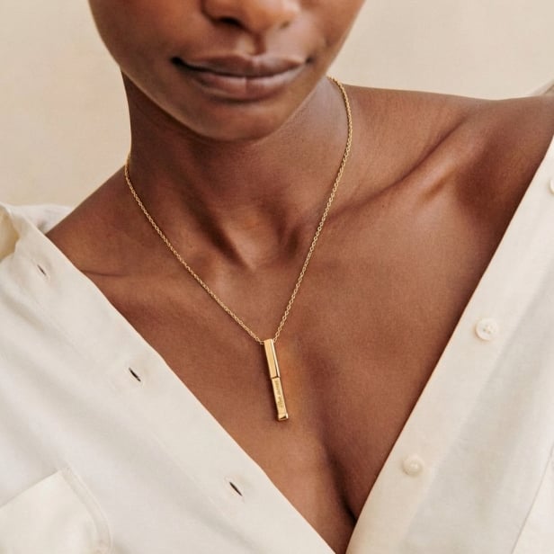 Collier personnalisé barre secrète, femme