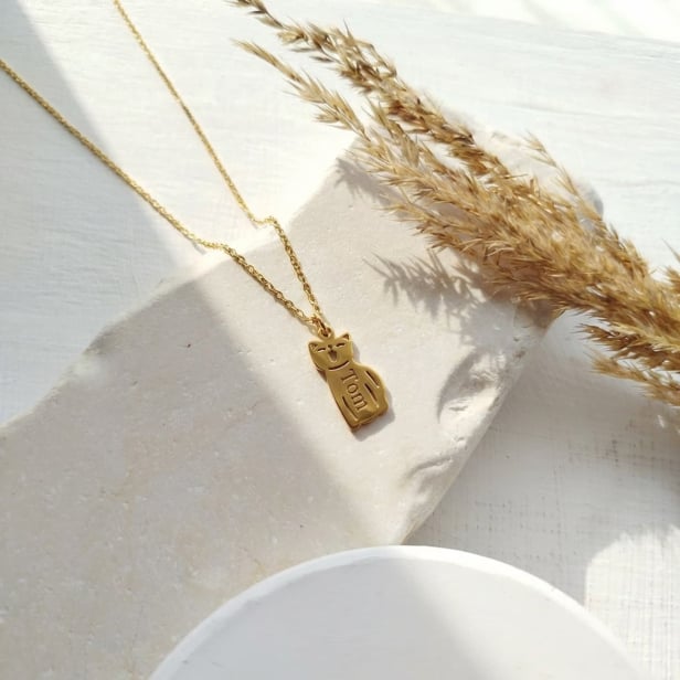 Collier Chat Acier Inoxydable