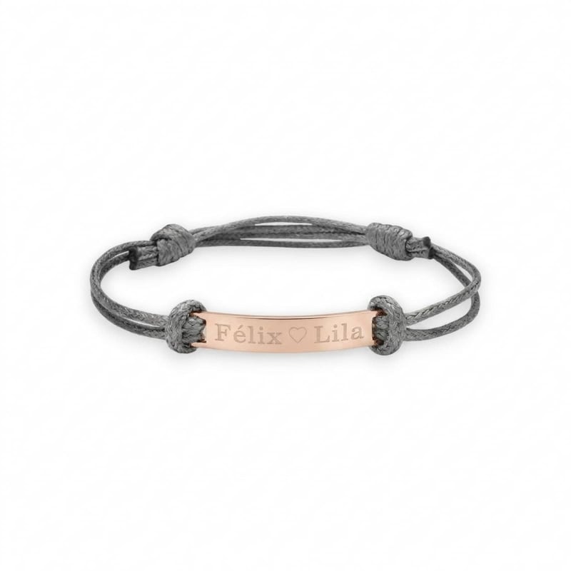 Bracelet Cordon Plaque Femme Personnalisable