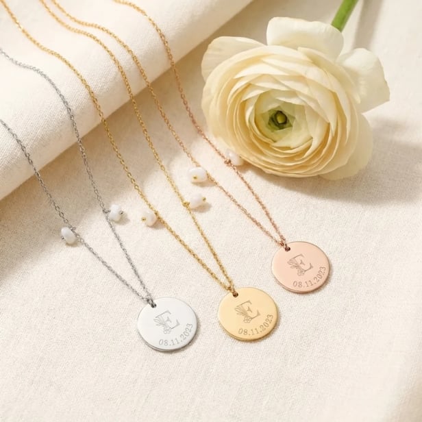 Collier personnalisable acier avec double pierre de naissance