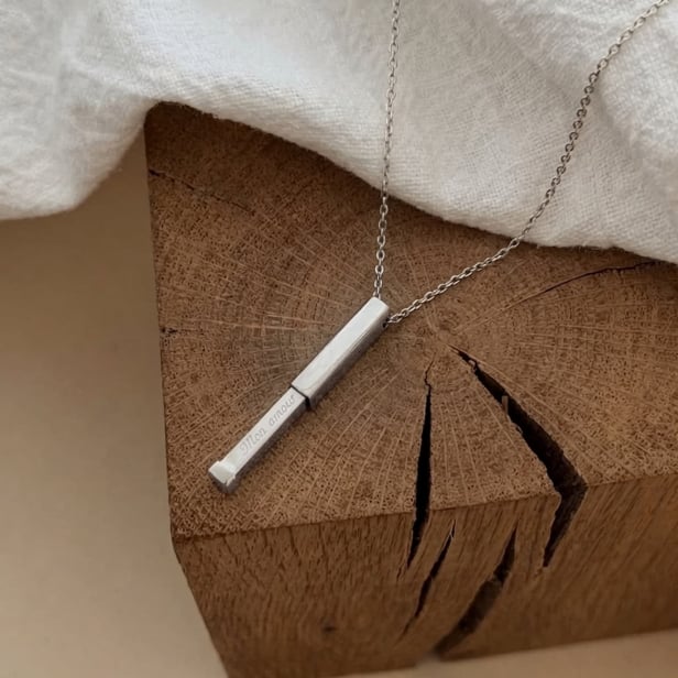 Collier personnalisé barre secrète, homme