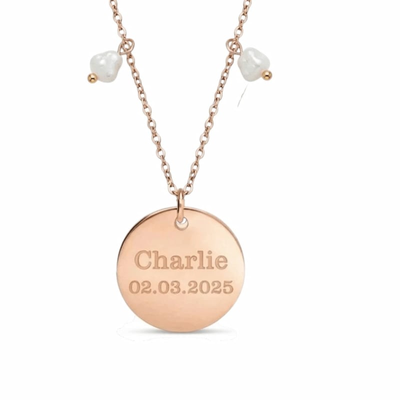 Collier personnalisable acier avec double pierre de naissance