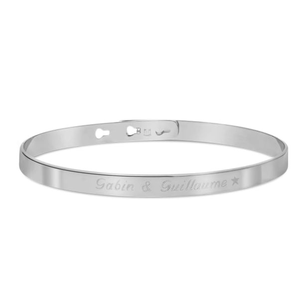 Packshot du bracelet jonc gravé en Argent Packshot du bracelet jonc gravé en Argent