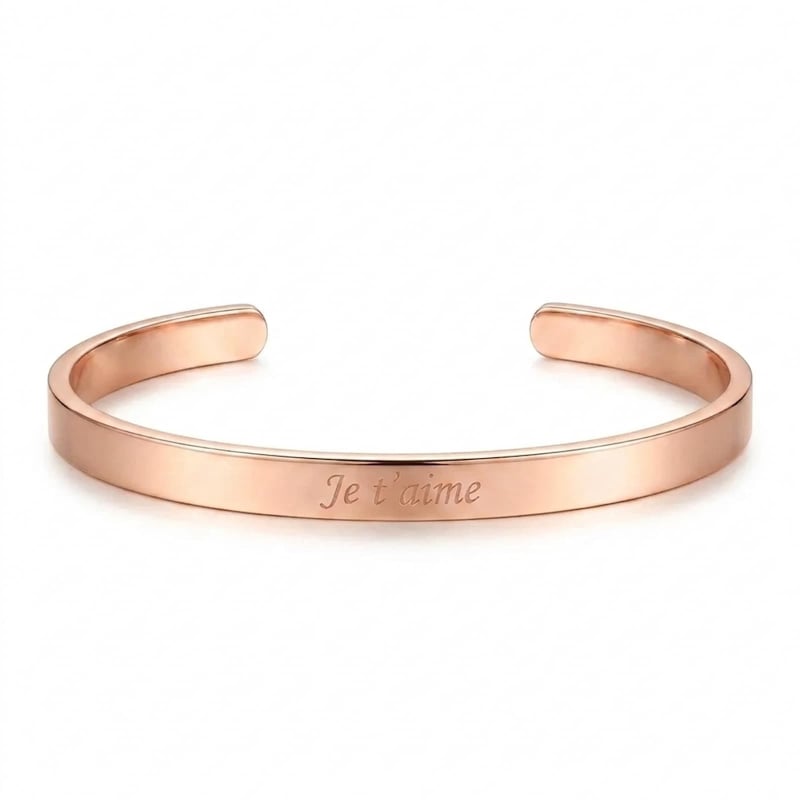 Bracelet Jonc Homme Personnalisé – Minimaliste, Rose