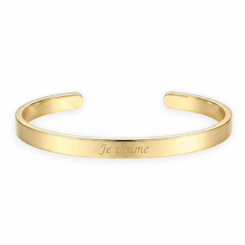 Bracelet Jonc Homme Personnalisé – Minimaliste, Doré
