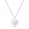 Collier personnalisé médaille 15 mm cœur plat Argent