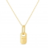 Collier personnalisé Plaqué Or médaille rectangulaire