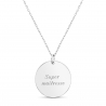 Packshot du collier personnalisé médaille martelée 20 mm Argent (arrière)