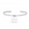 Packshot du bracelet Argent jonc martelé et médaille gravée