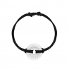 Packshot bracelet cordon femme médaille cible Argent 20 mm