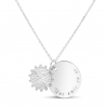 Packshot du Collier personnalisé médaille 20 mm avec pendentif martelé soleil Argent