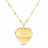 Collier personnalisé coeur bombé 20 mm Plaqué Or