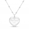 Collier personnalisé cœur bombé 20 mm Argent