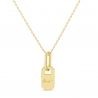 Collier personnalisé Plaqué Or médaille rectangulaire