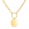 Collier personnalisé Plaqué Or chaîne 2 mailles et médaille 15 mm